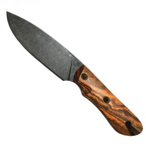 Smith & Sons Cherokee Darkened Fixed Blade, Oiled Bocote Hunting Knife